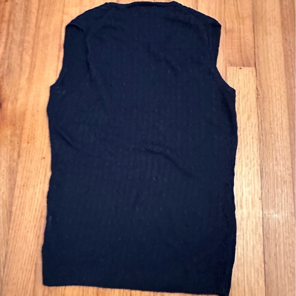 J Crew women’s 100% Linen Blue Cable Knit Vest Size M(k11) - Picture 8 of 11